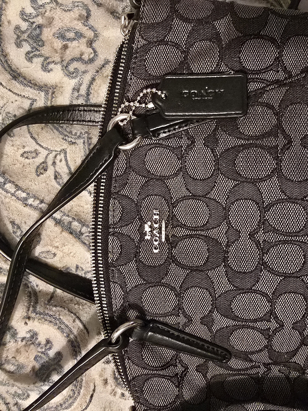 Coach Black Signature Canvas Tote